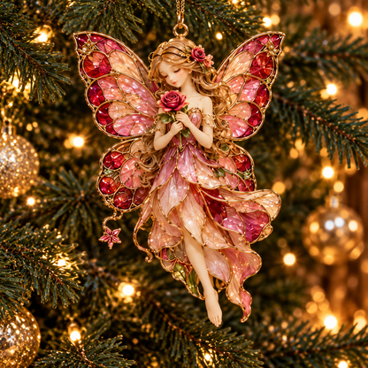 ✨ 2026 Enchanted Stained Glass Fairy Christmas Ornaments – Set of 6