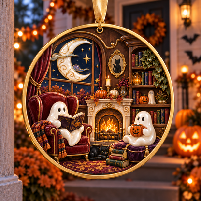 2026 Moonlit Halloween Village Hanging Ornaments – 9 Enchanting Designs with Witches, Ghosts & Pumpkin Magic