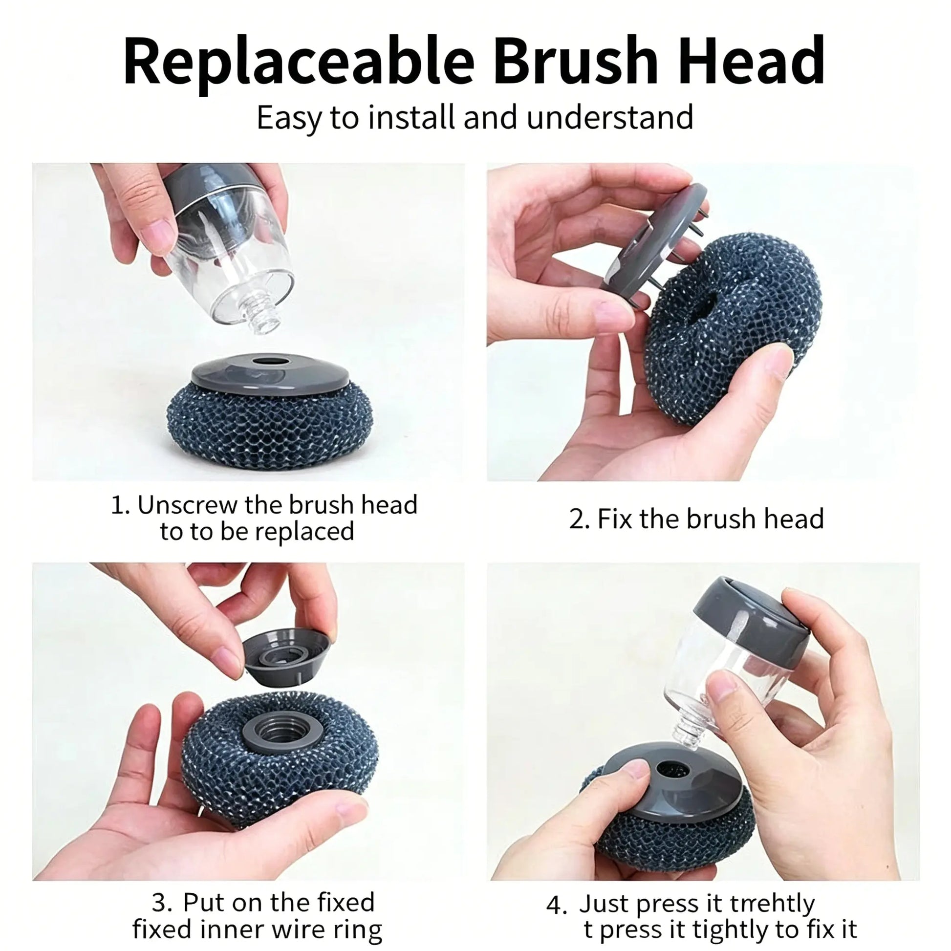 Plastic Auto-Dispense Dish Brush - Multifunctional Pot Scrubber🧼 - image 6