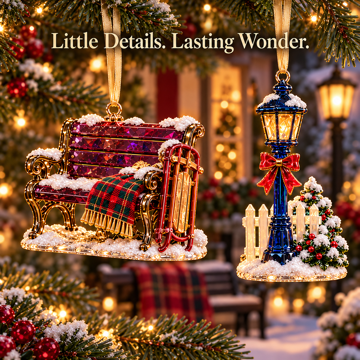 Home for Christmas – Vintage Winter Scene Ornaments in 6 Charming Designs