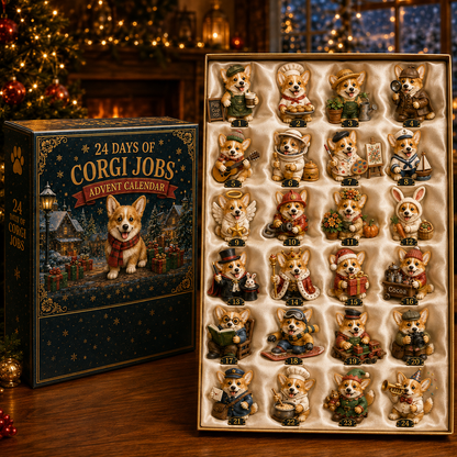 24 Days of Corgi Jobs Advent Calendar 2026 – 24 Unique Collectible Corgi Miniatures, Christmas Countdown Calendar for Dog Lovers