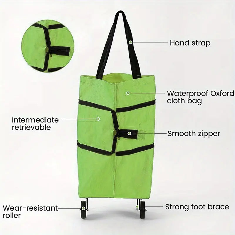 Foldable Rolling Shopping Bag with Wheels, Reusable Grocery Tote Cart🛒 - image 12