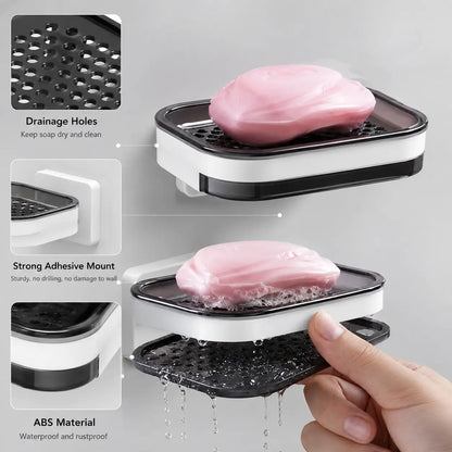 Wall Mounted Double-Layer Soap Bar Holder with Drainage Holes🧼 - image 6