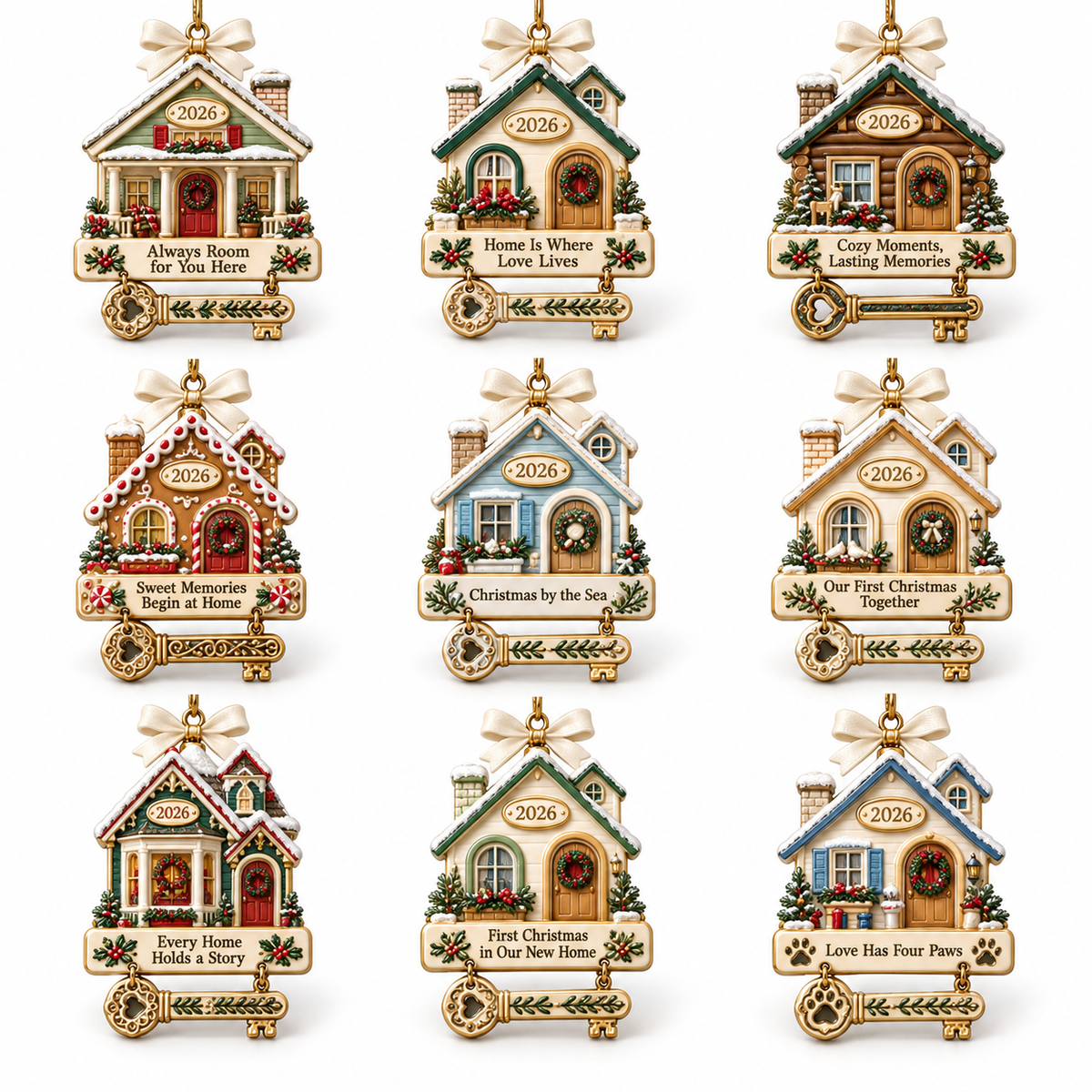 2026 Christmas Home & Key Ornament Collection