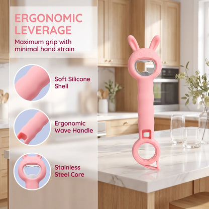 4‑in‑1 Multi‑Function Bottle & Jar Opener, Bunny‑Shaped Kitchen Opener Tool with Bottle Opener 🐰🍾 - image 2