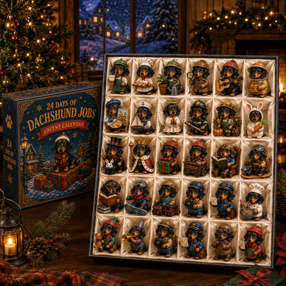 24 Days of Dachshund Jobs Advent Calendar 2026 – 24 Unique Collectible Dachshund Miniatures, Christmas Countdown Gift for Dog Lovers