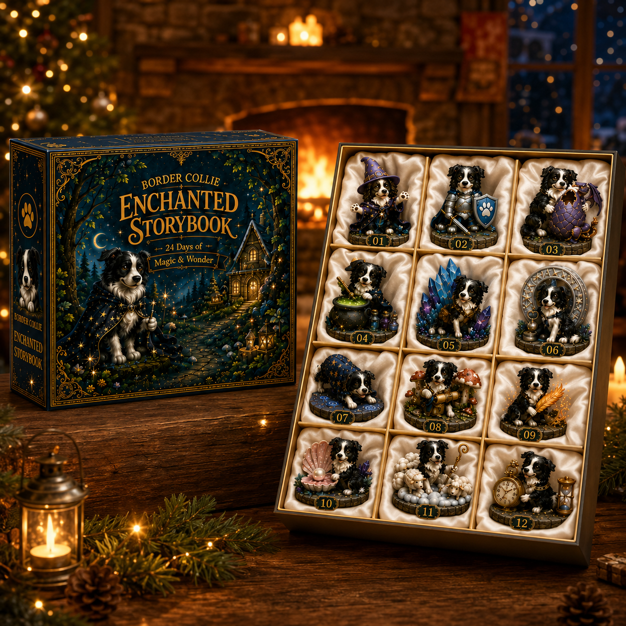 Border Collie Enchanted Advent Calendar 2026 – 24 Days of Magical Miniature Dog Figurines, Christmas Surprises & Storybook Adventures