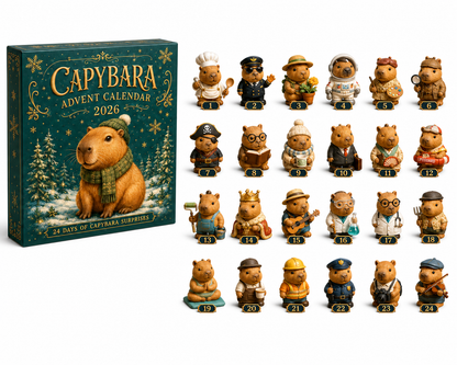 Capybara Advent Calendar 2026 – 24-Day Christmas Countdown with 24 Collectible Capybara Figures