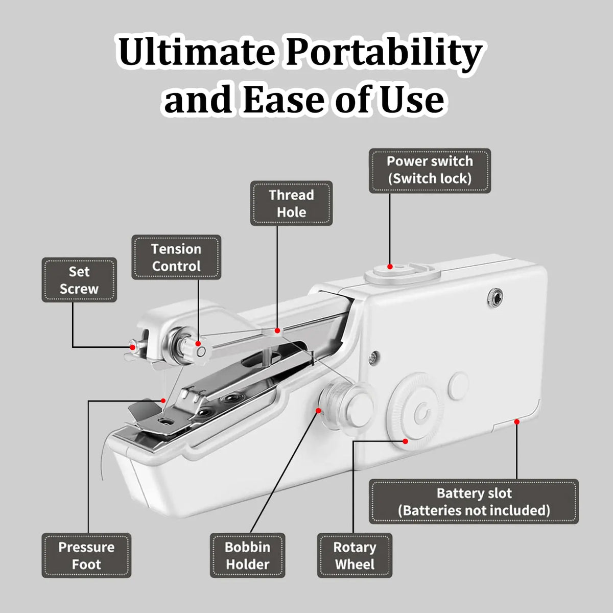 Portable Miniature Handheld Sewing Machine- Beginner-Simple Operation 🧵 - image 12