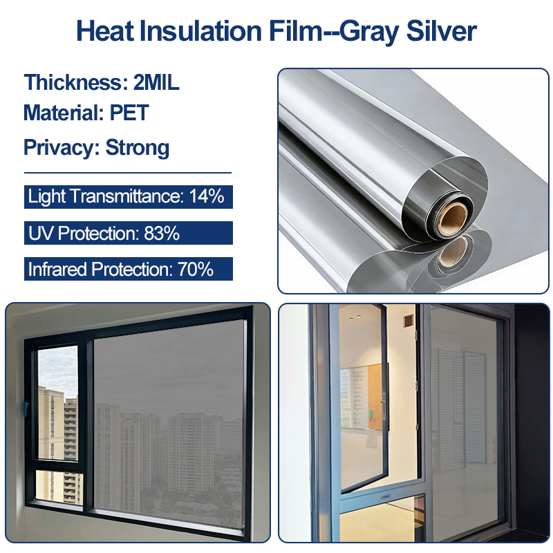 Static Cling Window Privacy Film UV Blocking Mirror Tint - image 9