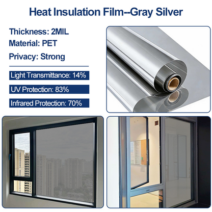 Static Cling Window Privacy Film UV Blocking Mirror Tint - image 9