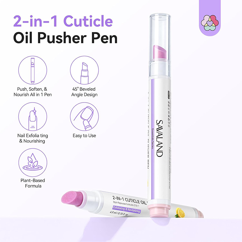 2PCS 2‑In‑1 Cuticle Remover Pen, Ceramic 45° Tip With Lemon Oil 💅 - image 7