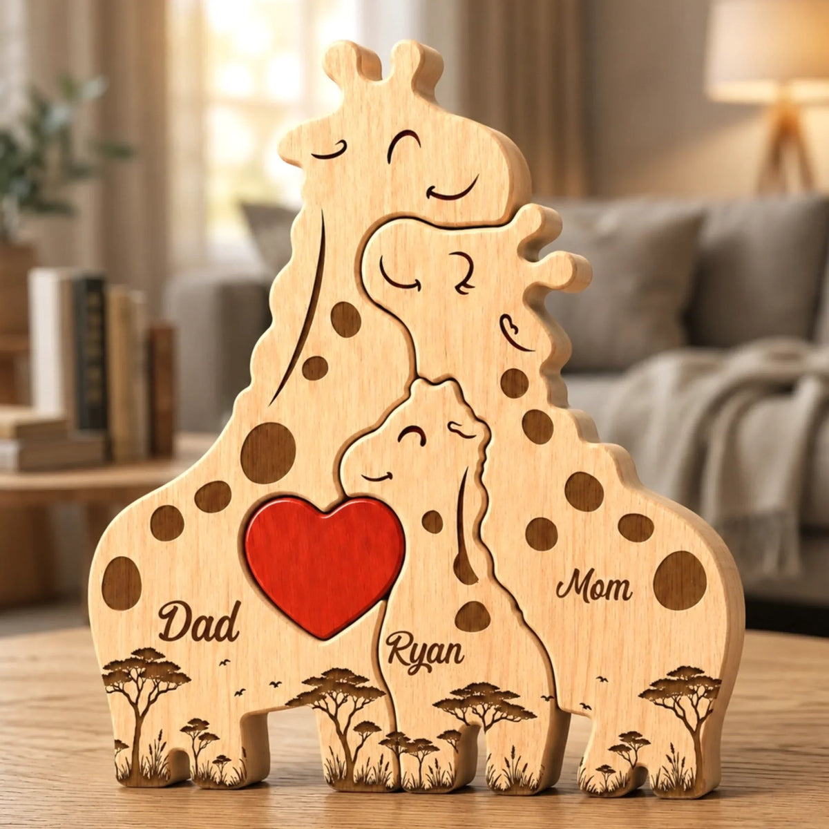 Custom Shaped Wooden Art Puzzle - Personalized Father's Day Birthday Gifts For Dad, Grandpa - Stand Tall And Stay Kind