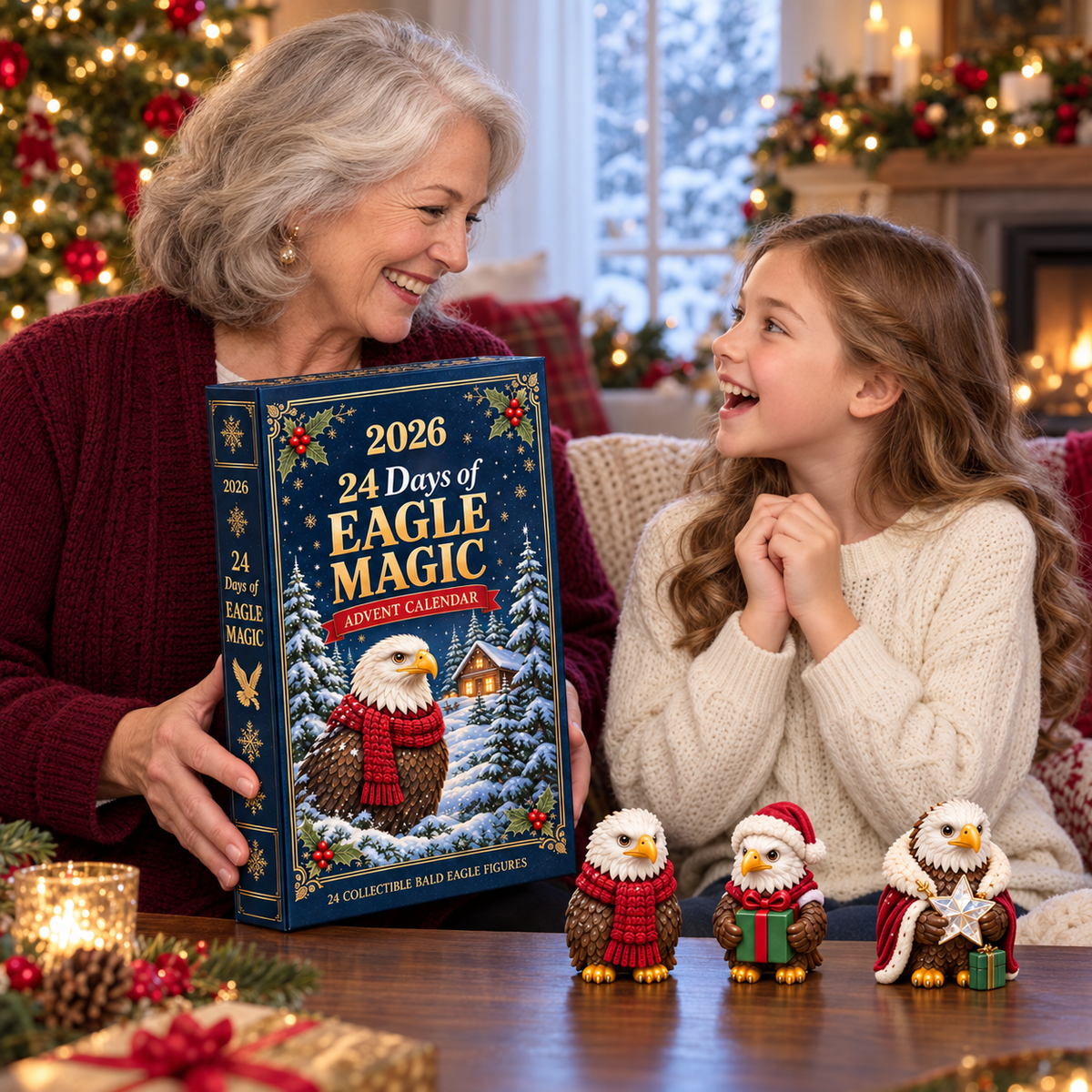 2026 Eagle Magic Advent Calendar – 24 Unique  Bald Eagle Figurines for a Magical Christmas Countdown