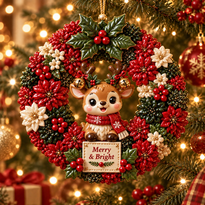 Merry & Bright Christmas Wreath Ornament Collection – 6-Piece  Santa, Snowman, Gingerbread, Nutcracker, Reindeer & Cardinal Christmas Tree Decorations | Festive Holiday Keepsake Gifts