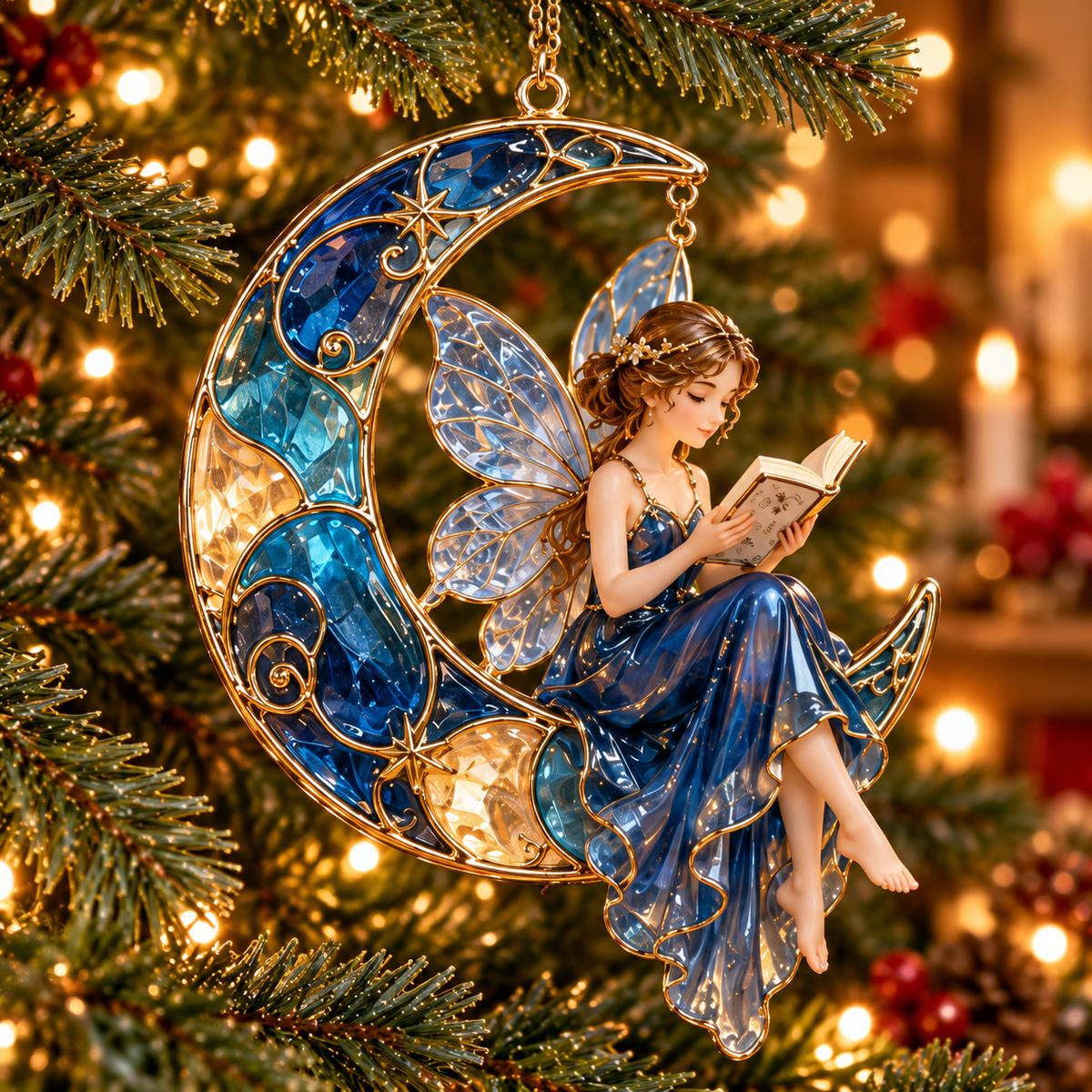 ✨ 2026 Enchanted Moon Fairy Christmas Ornaments – Set of 6
