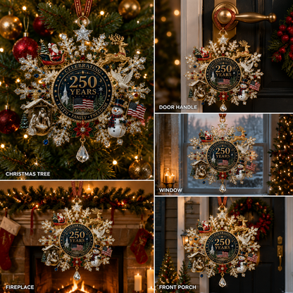 ✨Patriotic Limited Edition – Sparkling Christmas Commemorative Snowflake Ornament