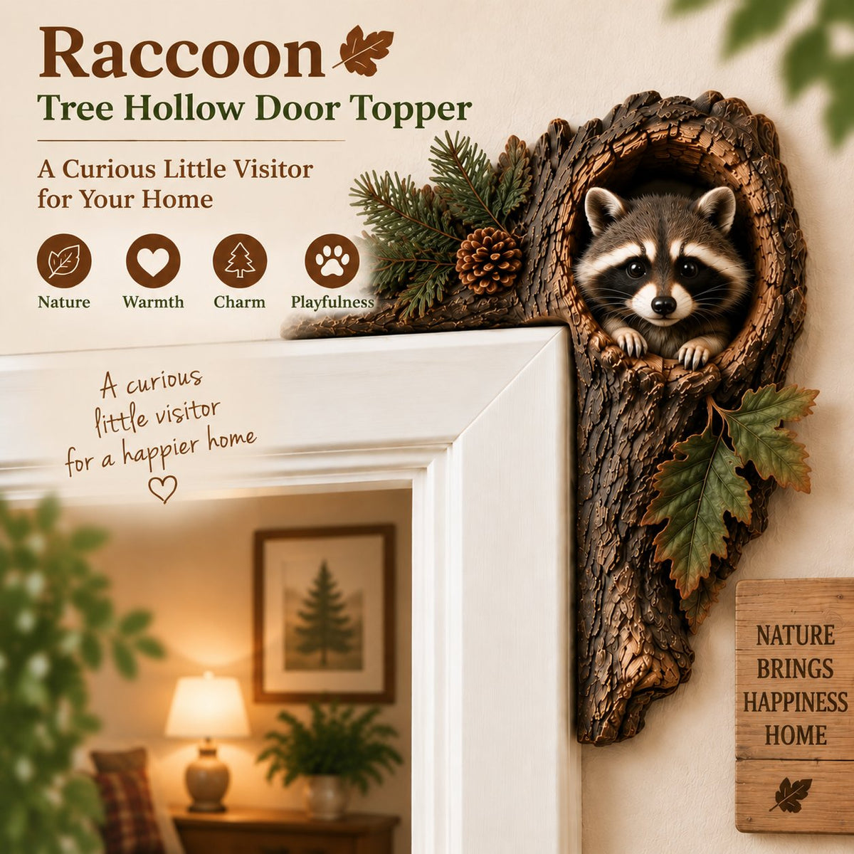 🎅 2026 Christmas Gift 50% Off--⏰LAST DAY 50% OFF 🐿️ 3D Chipmunk Tree Hollow Door Topper | Woodland Animal Doorway Decor For Cozy Nature Homes - image 6