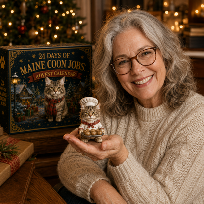 Maine Coon Jobs Advent Calendar 2026 – 24 Days of Unique Collectible Cat Miniatures, Christmas Countdown Gift for Maine Coon & Cat Lovers