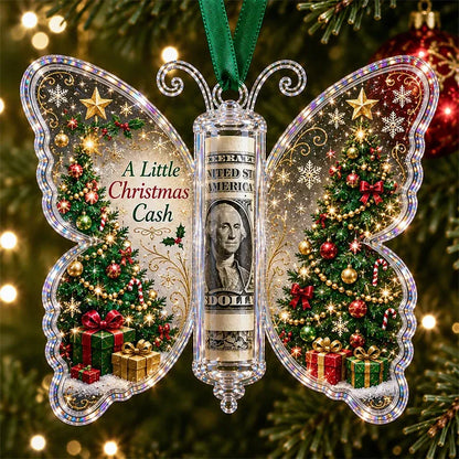🦋💵 Christmas Cash Gift Butterfly Ornament – Holiday Money Holder Keepsake 🎄✨ - image 1