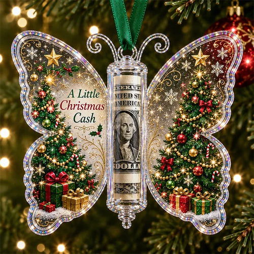 🦋💵 Christmas Cash Gift Butterfly Ornament – Holiday Money Holder Keepsake 🎄✨ - image 1