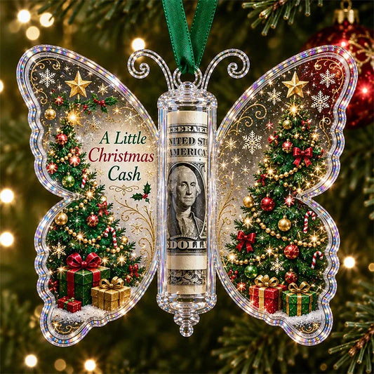🦋💵 Christmas Cash Gift Butterfly Ornament – Holiday Money Holder Keepsake 🎄✨ - image 1