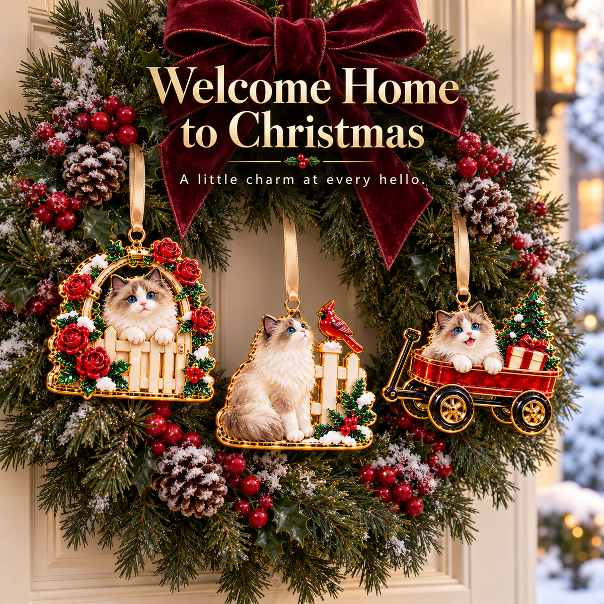 Ragdoll Cat Christmas Ornaments – Cozy Holiday Garden Collection