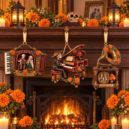 Día de Muertos Musical Ornaments –  Marigold & Melodies of Remembrance Keepsake Collection