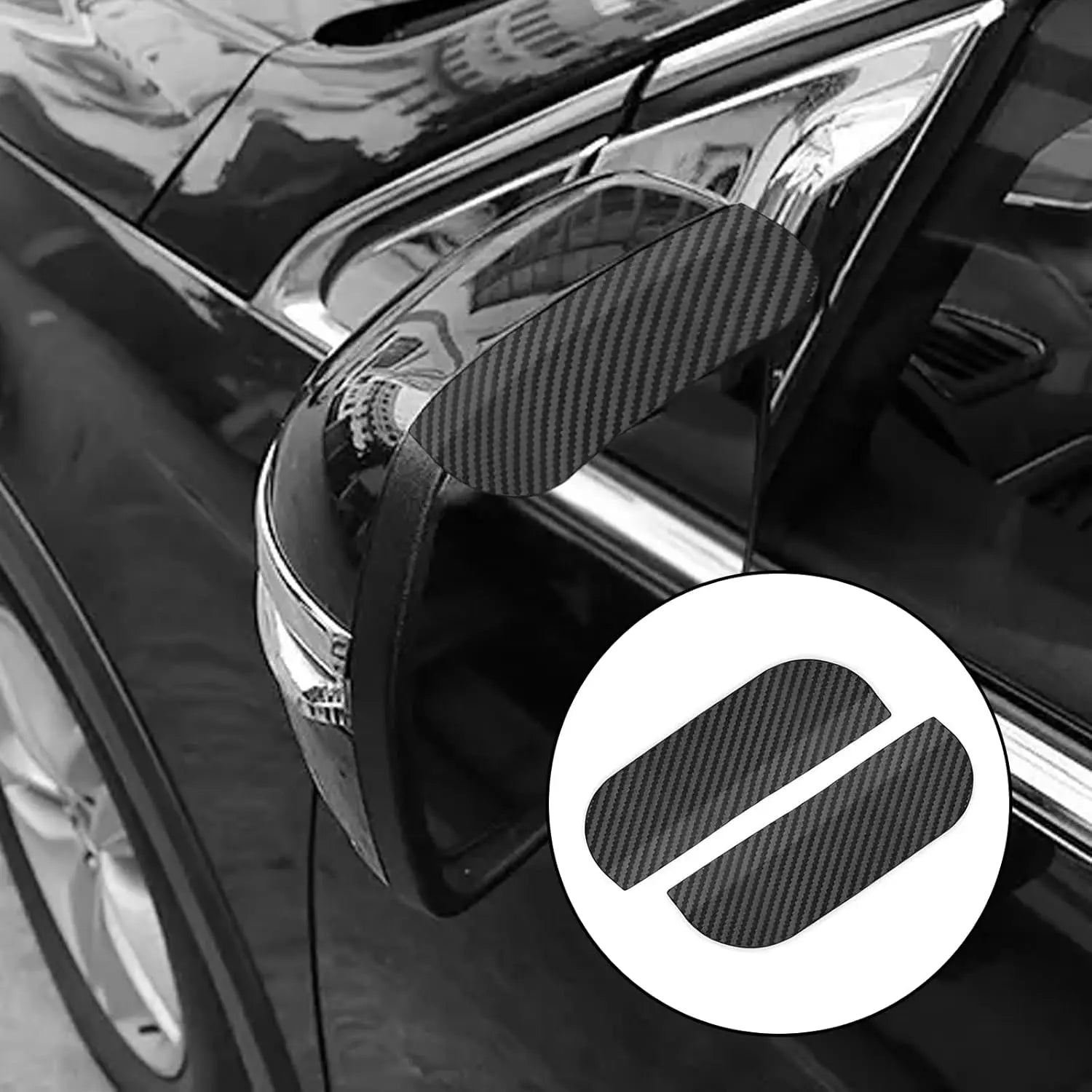 2PCS Car Side Mirror Rain Guards - Carbon Look ABS Visor Covers 🌧️ - image 13