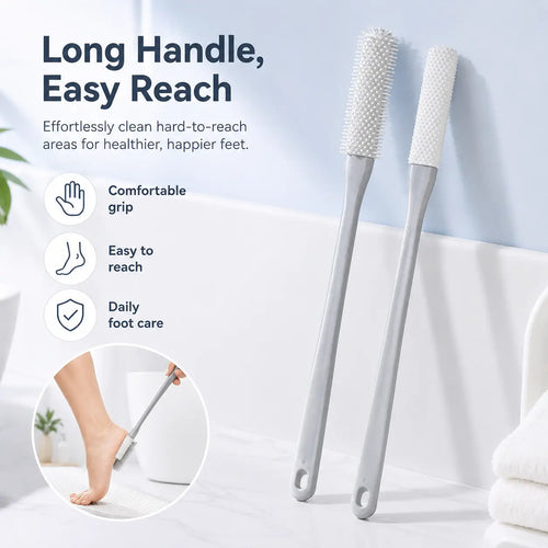 Long-Handle Silicone Soft Pedicure Tool, Shower Foot Cleaning Brush for Toe Gap Skin Cleansing🦶🚿 - image 1