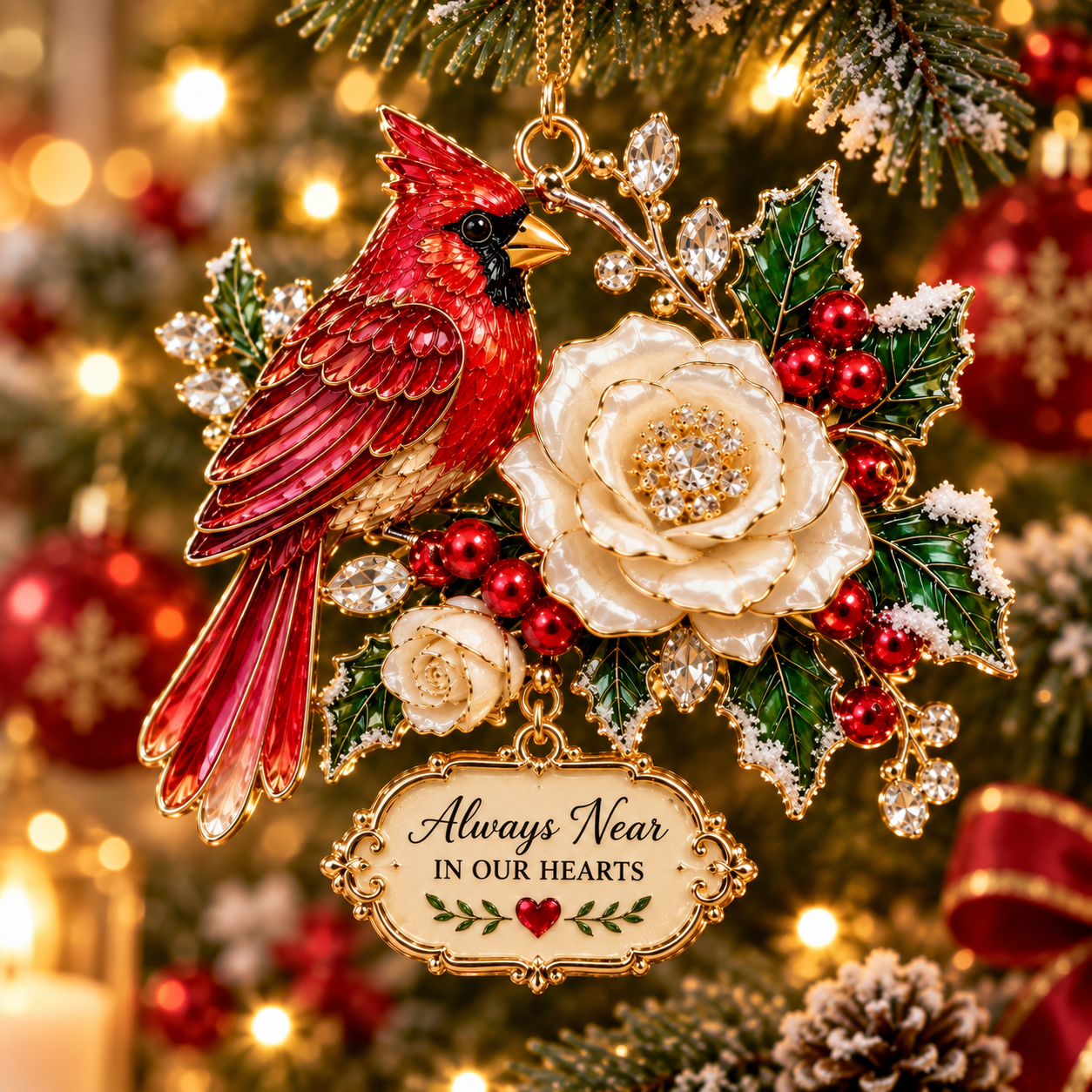 Cardinal Christmas Ornament –  Red Bird Holiday Keepsake, Meaningful Memorial Gift for Family & Loved Ones
