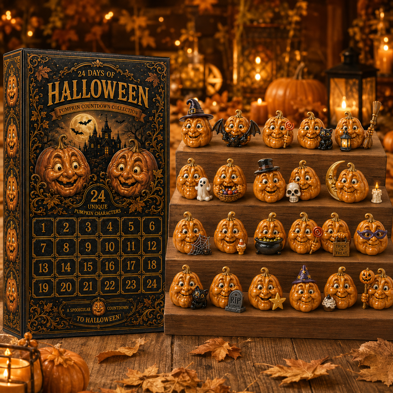 ✨24-Day Christmas Countdown Advent Calendar –Halloween Pumpkin Ornament
