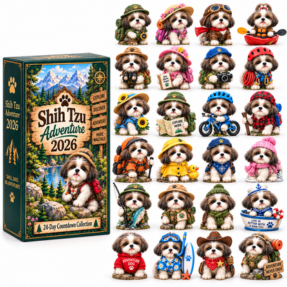 Shih Tzu Adventure 2026 – 24-Day Adventure Countdown Calendar with 24 Unique Collectible Miniatures, Fun Gift for Shih Tzu & Dog Lovers