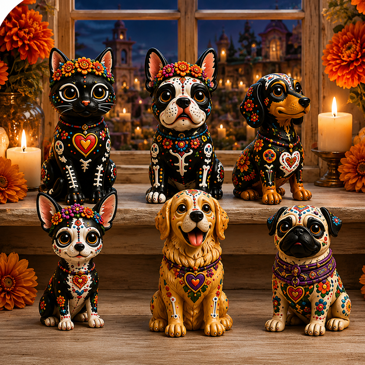 Día de Muertos Animals Advent Calendar 2026 – 24-Day Folk Art Animal Figurine Collection | 24 Unique Collector-Grade Miniatures