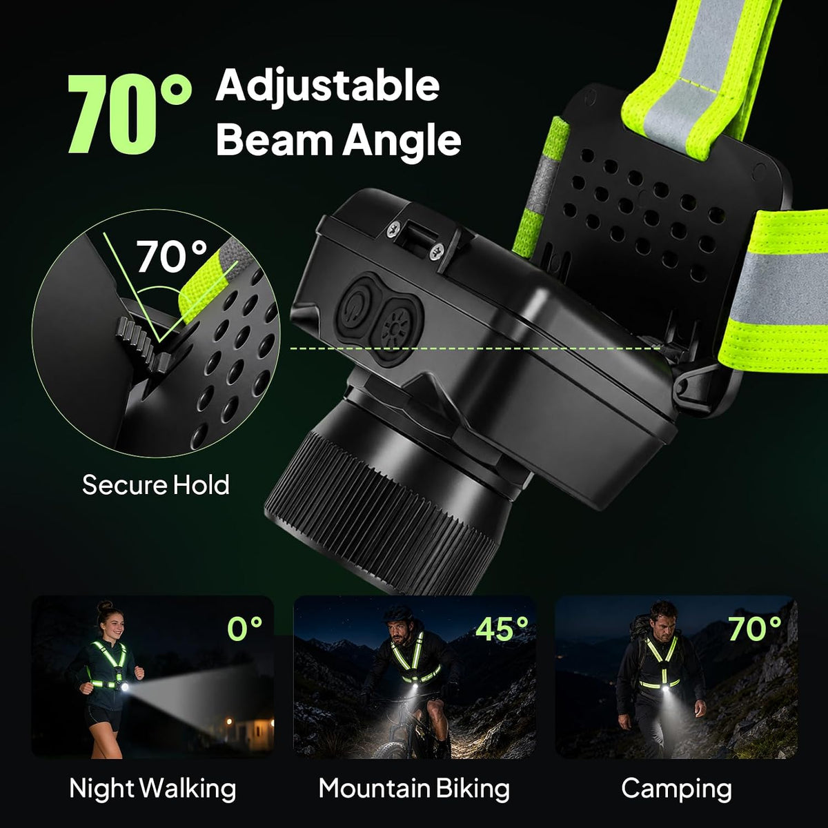 🏃Running Lights for Runners, 550Lm, Y-Shaped Buckle Running Light Vest - image 7