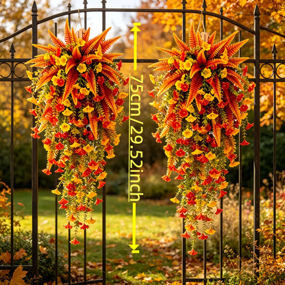 UV‑resistant artificial Boston fern plant, realistic large outdoor hanging autumn faux plant🍂 - image 3