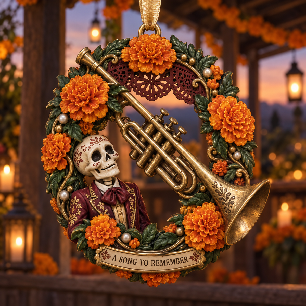 Día de Muertos Musical Ornaments –  Marigold & Melodies of Remembrance Keepsake Collection