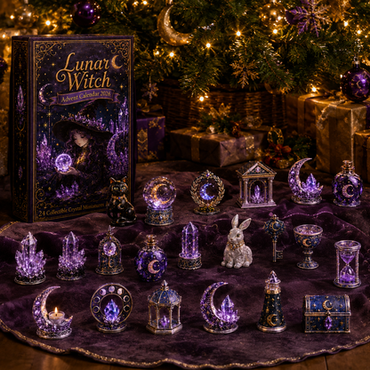 Lunar Witch Advent Calendar 2026 – 24 Enchanted Crystal Miniatures for a Magical Moonlit Countdown