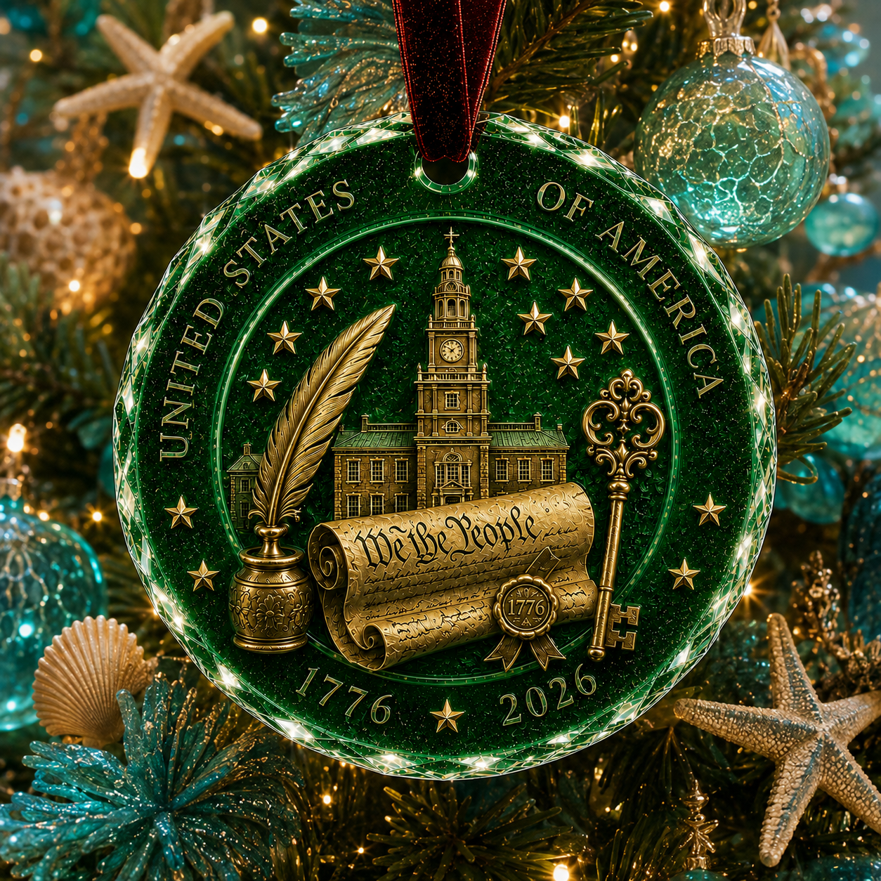 Celebrate 250 Years of America 🇺🇸 | 2026 250th Anniversary Christmas Ornament – A Meaningful Patriotic Keepsake & Holiday Gift