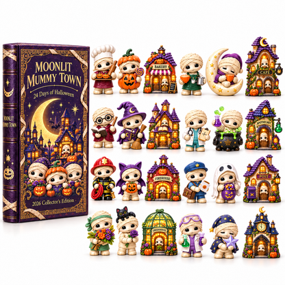 2026 Moonlit Mummy Town Halloween Advent Calendar – 24 Adorable Mummy & Village Collectibles in a Deluxe Gift Box