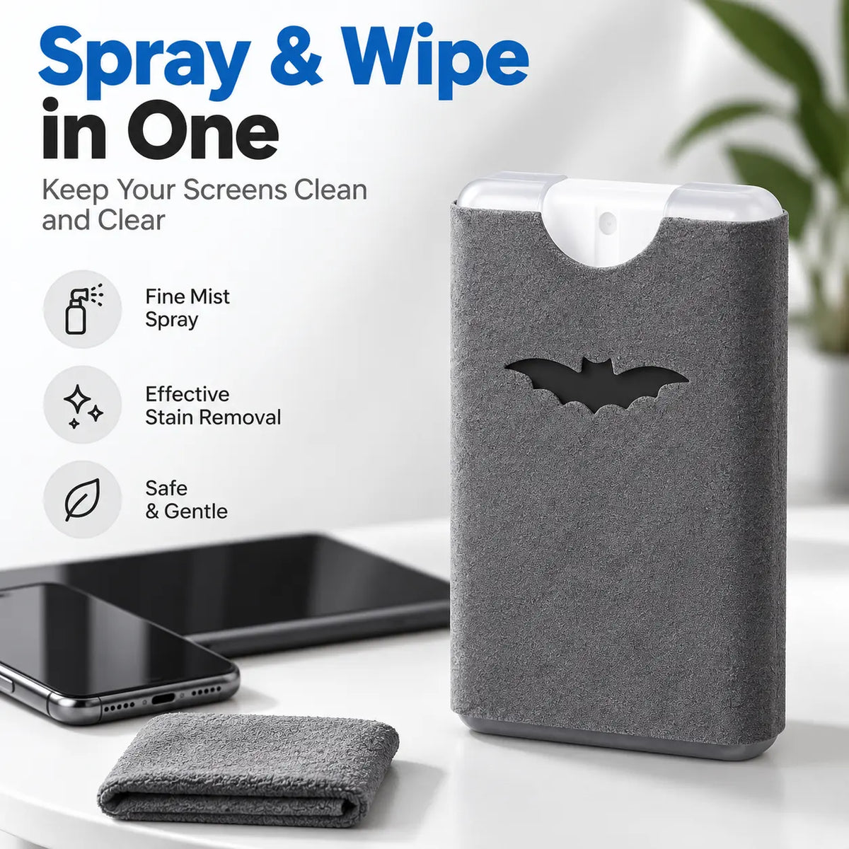 Portable Screen Cleaner Spray with Microfiber Cloth, Nano Streak-Free Cleaning 🧼 - image 1