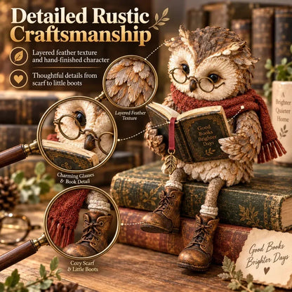 Reading Owl Figurine - image 4