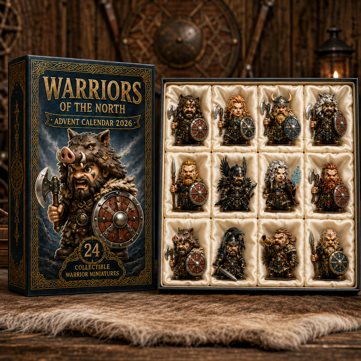 24 Days of Northern Legends – Warriors of the North Advent Calendar 2026 | 24 Collectible Viking Warrior Miniatures, Acrylic Charms Blind Box