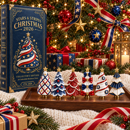 2026 Stars & Stripes Christmas Collection – 24 Unique Miniature Trees Celebrating 250 Years of Independence