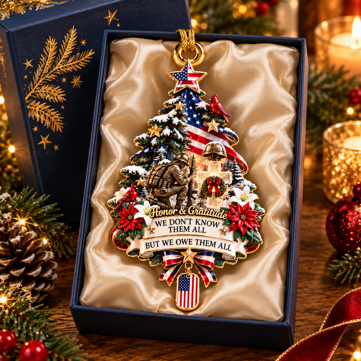 2026 Honor & Gratitude Christmas Tree Ornament – Military Tribute & Memorial Keepsake