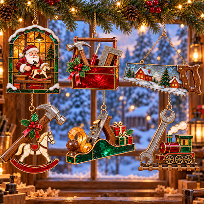 🪚 2026 Christmas Woodworking Ornaments – Set of 6 Festive Carpenter Holiday Keepsakes