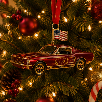 ✨250th Anniversary Vintage Red Car Ornament