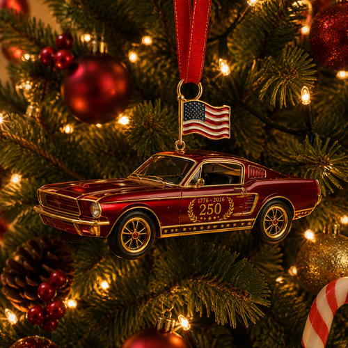 ✨250th Anniversary Vintage Red Car Ornament