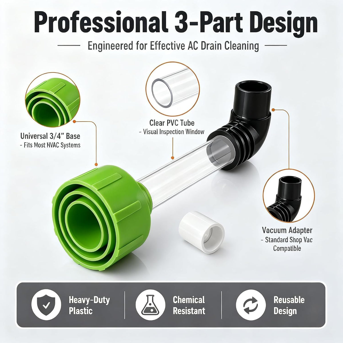 Universal AC Drain Line Cleaner Adapter, Wet/Dry Vacuum Attachment🪛 - image 11
