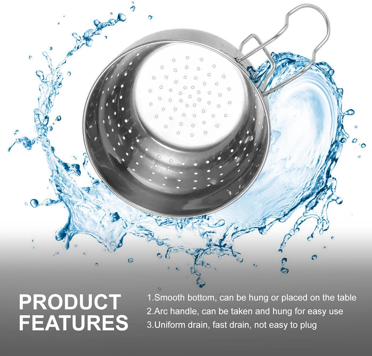 Stainless Steel Sink Hanging Drain Basket, with Handle Fast Draining 🚰